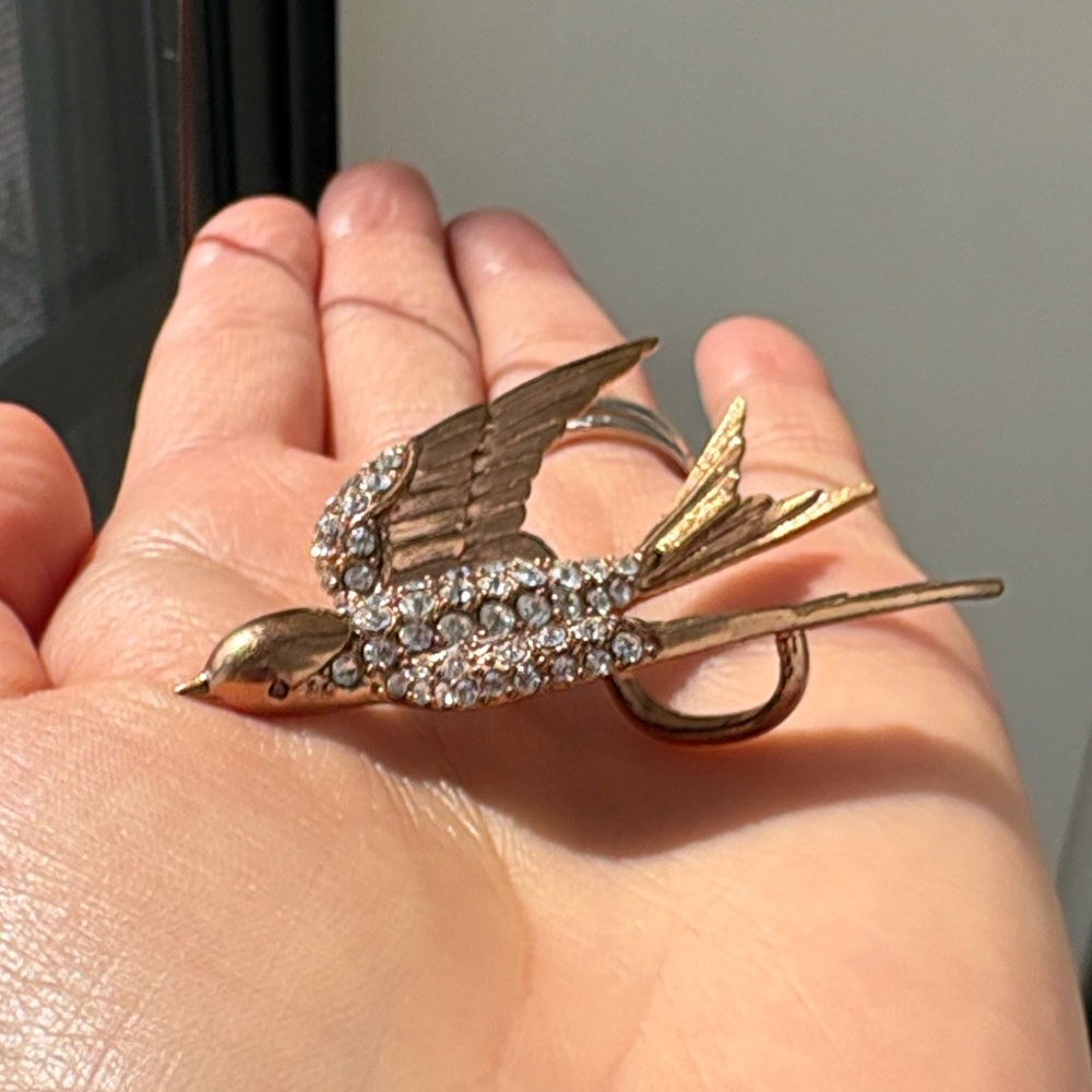 Fossil | Rose Gold Bird with Hook for Necklace or Brooch etc